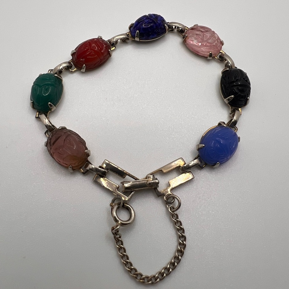 Elegant Vintage Multicolor Scarab Bracelet